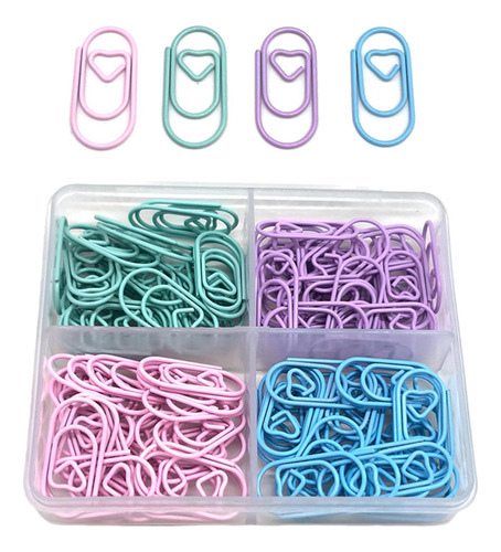 120 Clips De Papel Pequeños Marcapáginas Con Caja De