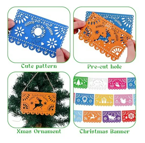 30 Adornos Navideños Mexicanos De Madera Grande 6 3'' 3 9''
