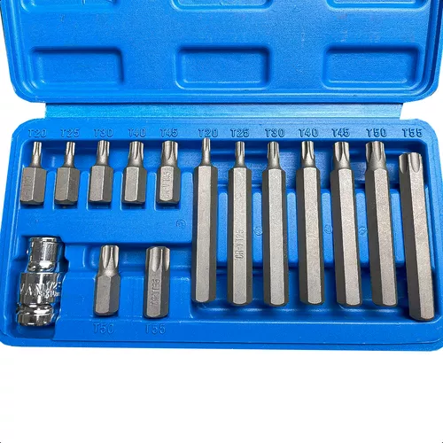 Jogo Kit De Bits Torx 15 Peças T20 a T55 Aço Crv Com Maleta - Loja das  Ferramentas Online