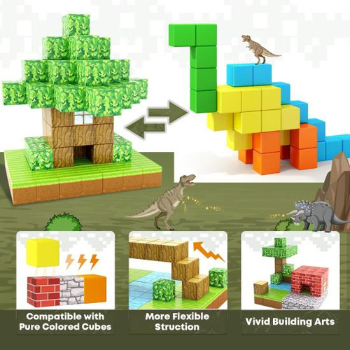 Bloques Magnéticos - Build Mine Magnet World Edition, Juguet