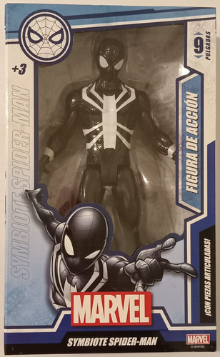 Muñeco Spider Man Negro (symbiote) Articulado 23cm Marvel