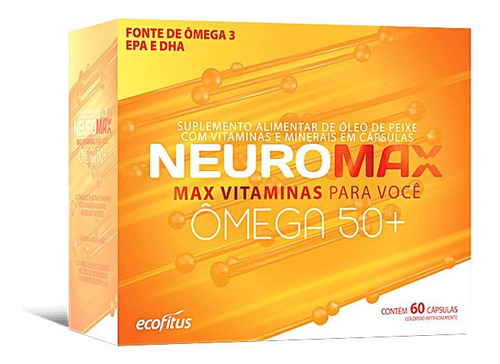 Neuromax Ômega 50+ Suplemento Ecofitus 60 Cápsulas