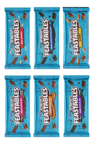 Mr. Beast Chocolate (pack De 6) 60 G. Cada Uno Feastables