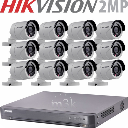 Imagen 1 de 10 de Kit Seguridad Full Hd 1080 Hikvision Dvr 16 +12 Camaras 2mp