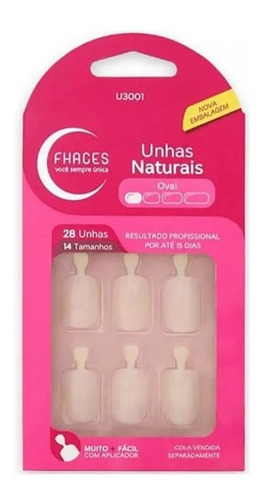 Fhaces Unhas Postiças Natural Oval C/28 Uni