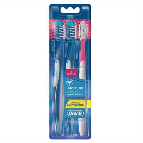 Cepillo De Dientes Oral B Pro Salud 7 Beneficios Suave 3 Uds