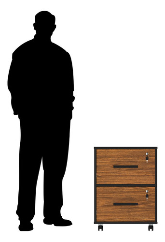 Archivero Carta 2 Cajones Cerrojo Playcon 67 X 51 X 40.20 Cm Color Negro Liso Tzalam Touch