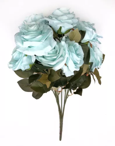 Buque De Rosas Grande Com 10 Flores Artificiais Azul | VARIEDADES DA JU