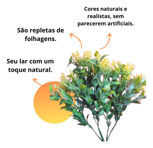 Buque Capim Artificial 3 Unida Flor Que Parece Real 5 Galhos