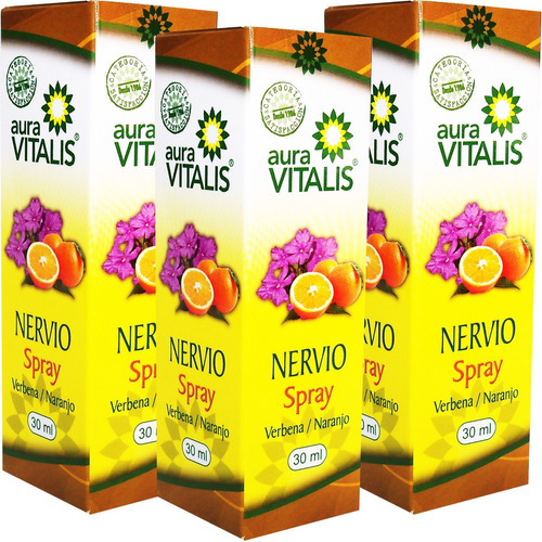3 X Nervio Spray 30 Ml Calmante Natural Melisa Naranjo 