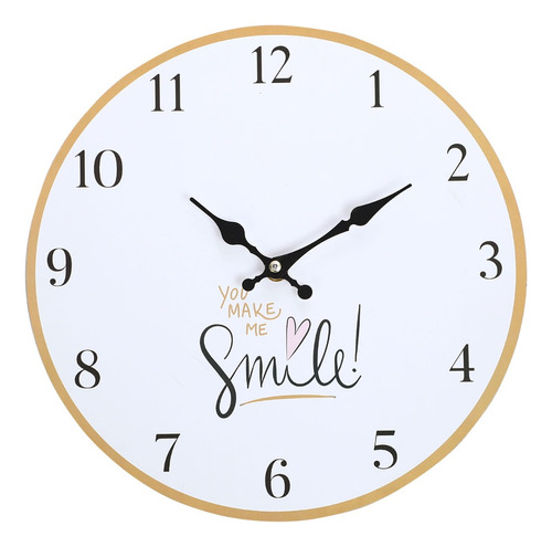 Reloj De Pared Simil Madera Retro Silenciosodecorativo Smile