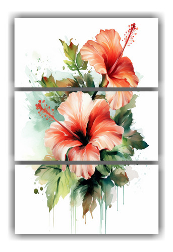 Tres Composiciones Decorativos Magnolias Estética 70x105cm