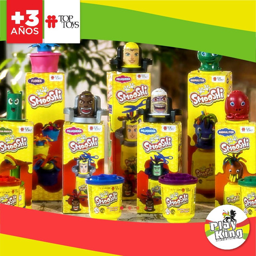 Imagen 6 de 10 de Smooshi X 3 Potes Masa Flores Con Molde Playking