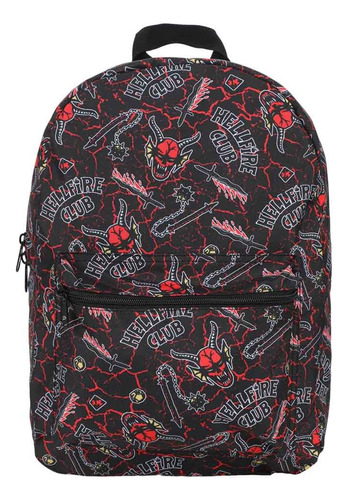 Stranger Things Hellfire Club Aop Mochila Negra Para Portáti