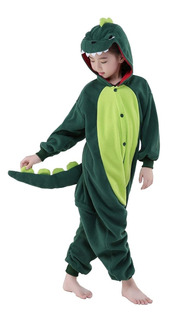 Pijama Dinosaurios Verde Y Rosado Niños Unisex 