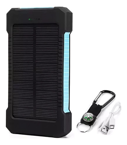 Cargador Power Bank Con Panel Solar Ic 20000mah Con Linterna