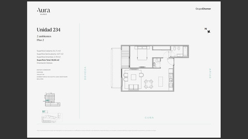 Departamento 2 Ambientes En Venta - Aura Nuñez