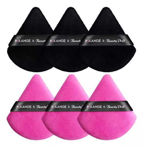 6Pcs Esponja de polvo de maquillaje de triángulo suave de soplos de polvo,  Rosa