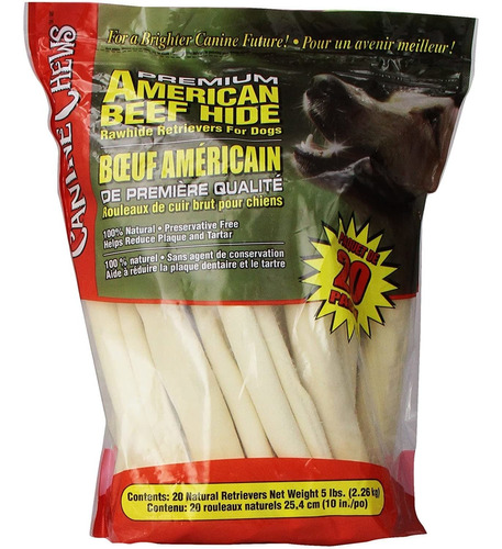 Canine Masticks Premium American Beef Hide Natural Crawhide