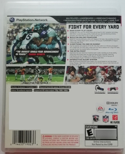 Ps3 Nfl Madden 10 Ea Sports $305 Pesos Usado Mikegamesmx (Usado)
