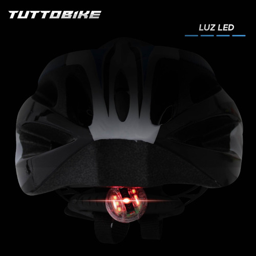 Imagen 9 de 10 de Casco Bicicleta Ruta Y Montaña Luz Led Y Visor Ciclismo Monk
