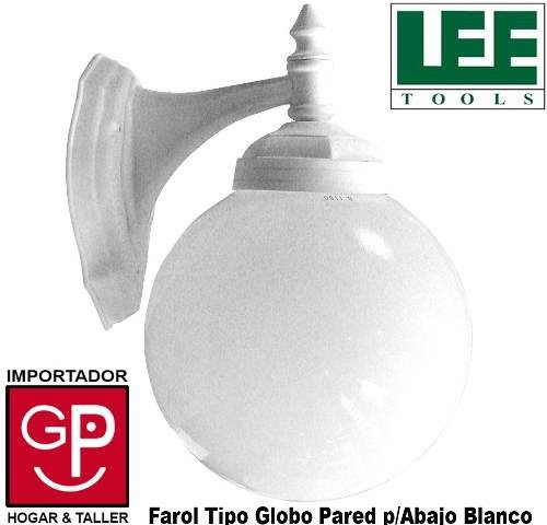 Imagen 2 de 6 de Farol Tipo Globo Pared Para Abajo Blanco
