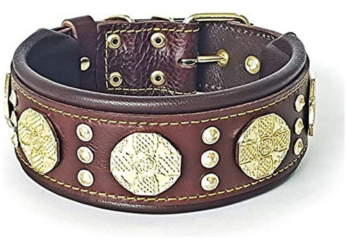 Bestia Maximus Piel Autentica Collar De Perro, Gran Razas,