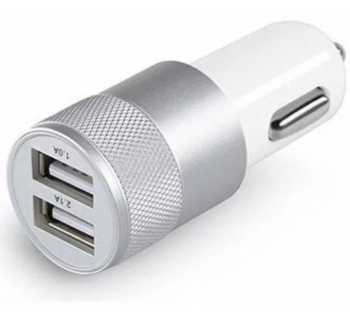 Cargador Auto Doble Aluminio  2.1a, 1a Usb -puntonet