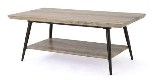 Mesa De Centro De Madera Lathom, Gris Cañón