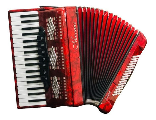 Acordeon 80 Baixos Minuano Super 5 80/37 Vermelho