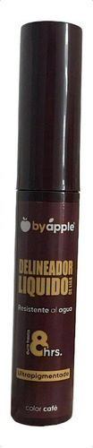 Delineador Liquido De Liga By Apple Resistente Al Agua Color Café