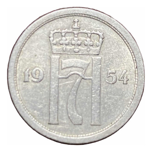 Moneda 25 Ore Noruega 1954 Km 401