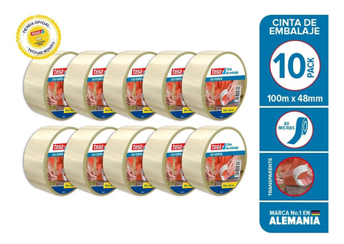 Pack 10 Cintas Embalaje Uso General Tesa 100m X 48mm