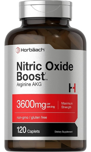 Oxido Nítrico Con Arginina 3600 Mg Horbäach 120 Comprimidos Sabor Neutro