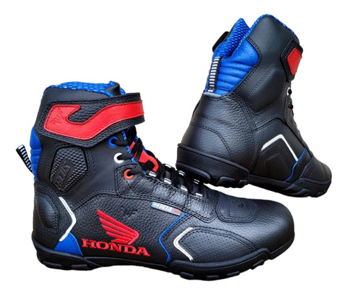 Bota Moto Ruta Facus B06 Honda Cuero N-a-r-b