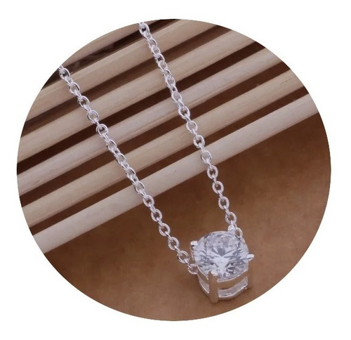 Imagen 1 de 2 de Collar Para Mujer Plata Ley .925 Con Zirconia