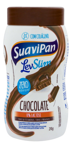 Cacau em pó Suavipan Lev Slim chocolate sem glúten pote 210 g