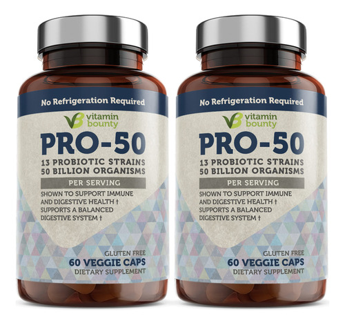 Vitamin Bounty Probiticos Pro 50 Con 13 Cepas Probiticas, Ve