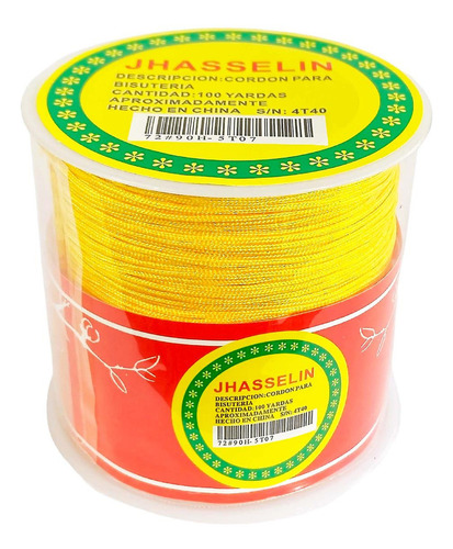 Hilo Para Pulsera Chino Elastico Bisutería 0.8 Mm 92 Metros Color Amarillo