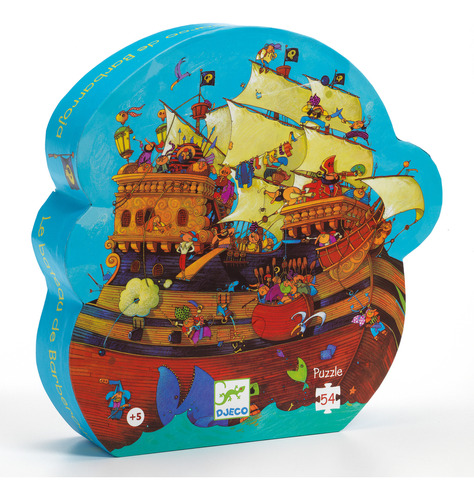 Puzzle Caja Silueta Barco Pirata Djeco 54 Piezas +5 Años