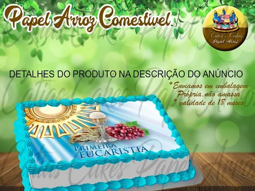 Bolo masculino, Papel arroz, Chantilly, Redondo, Simples