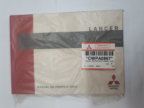 Manual Proprietário Mitsubishi Lancer Todos (Usado)
