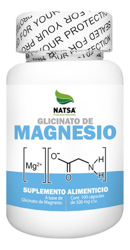 Glicinato De Magnesio 100 Cápsulas, Calidad Premium