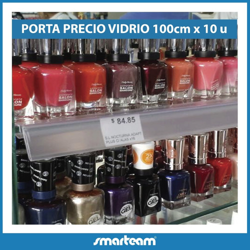 Porta Precio Estante Vidrio Encastrable  Pack 10 Unidades