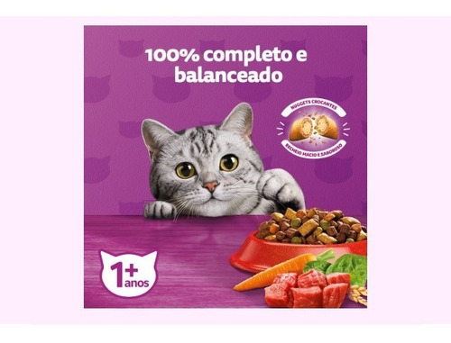 Alimento Whiskas 1+ Whiskas Gatos para gato adulto sabor carne en bolsa de 10 kg