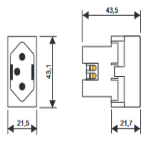 Kit 2 Modulos Tomada Tripolar 20a Habitat Branco Fame 2062