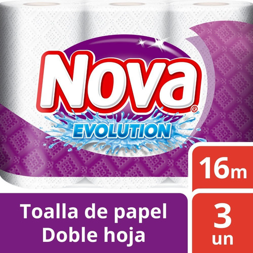 Toalla De Papel Nova Evolution Doble Hoja 3 Un (16 M)