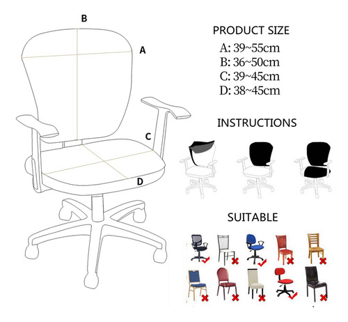 Funda Para Silla De Escritorio, Fundas Para Sillas De Rojo