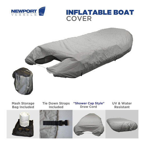 Cubierta De Bote De Bote Inflable Resistente A Uv De Gris,