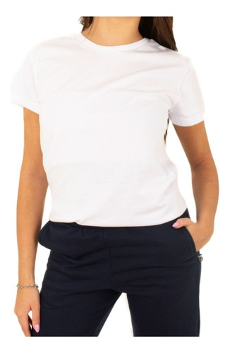 Remera Blanca Algodón Unisex - Ideal Colegio - Talles S-m